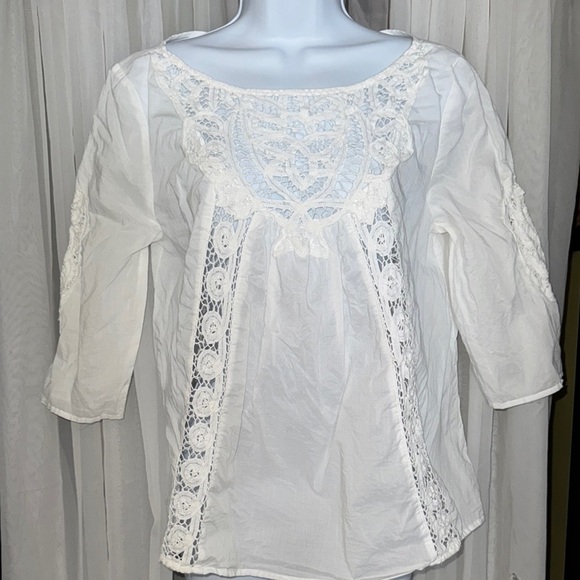 Victoria's Secret White Embellished Bib Collar Blouse - Picture 1 of 6